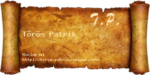 Törös Patrik névjegykártya