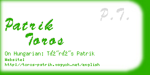 patrik toros business card